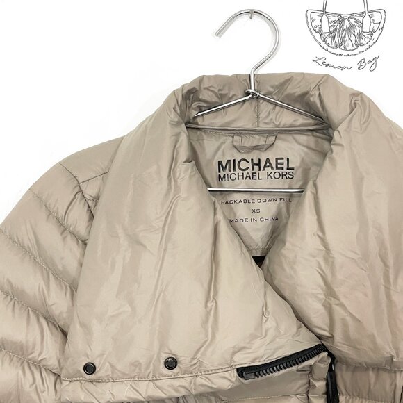 Michael Kors / Packable Down Puffer Coat / Size XS / Color Taupe Brown Gray - Picture 5 of 5